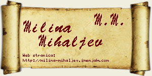 Milina Mihaljev vizit kartica